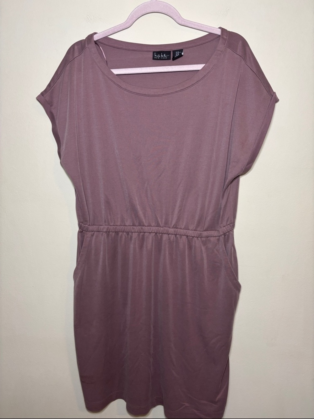 Nicole Miller Purple Casual Waist-Drawn Dress